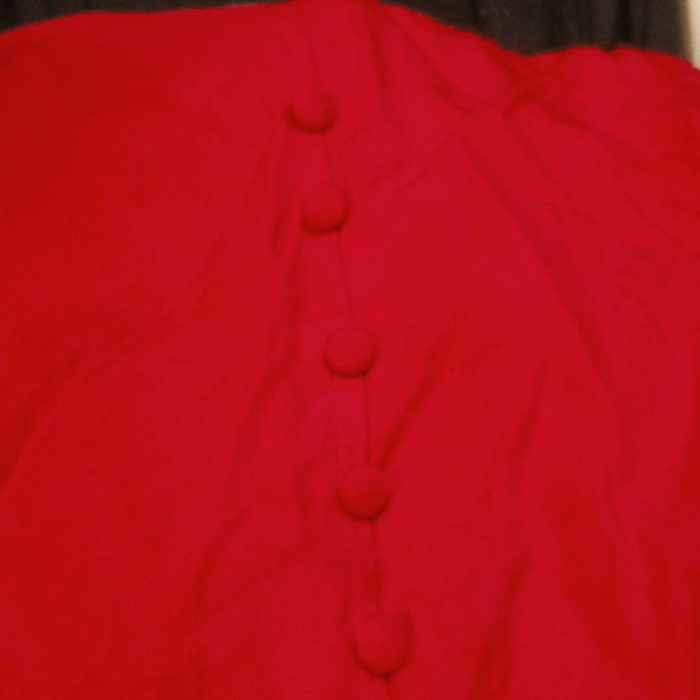 Rich True Red Ankle Length Slim Smooth Skirt